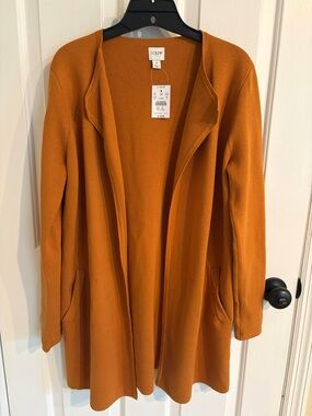 J. Crew Open-Front Coatigan in Burnt Orange